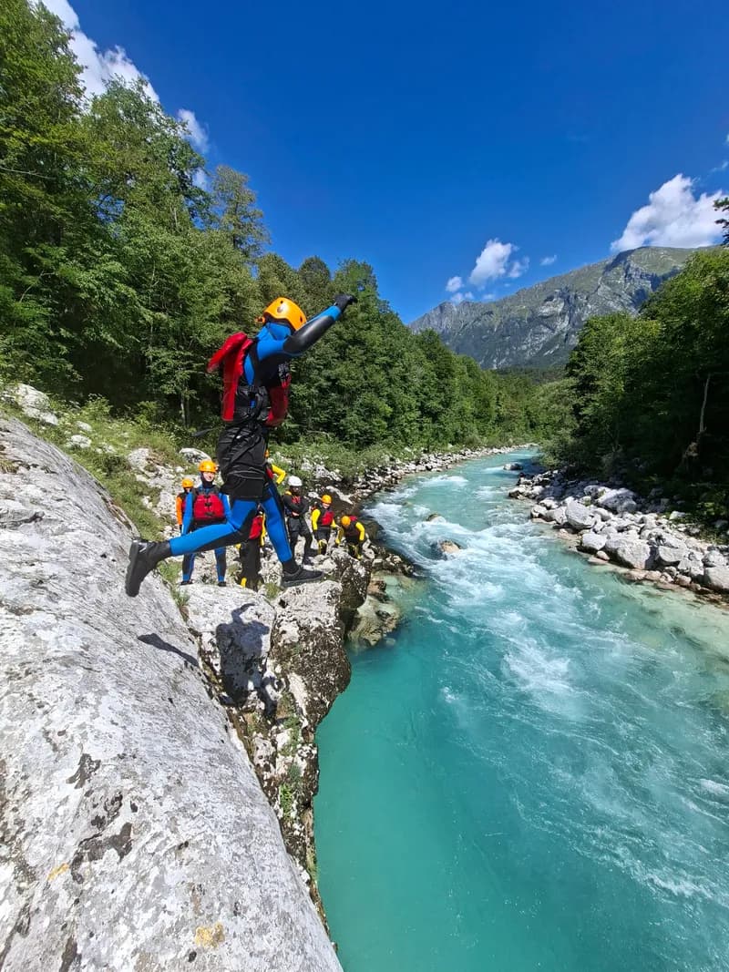 Navigating whitewater in the Soča gorge